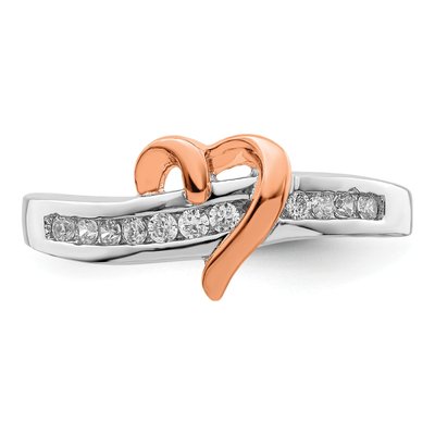 Sterling Silver CZ Heart Ring – view 6