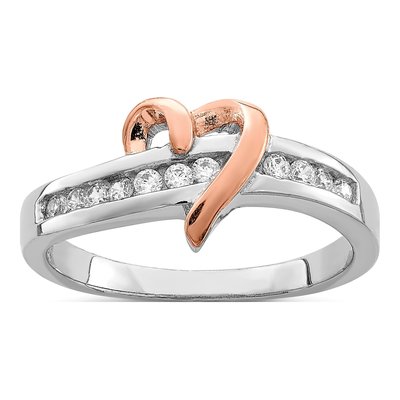 Sterling Silver CZ Heart Ring