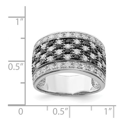 Sterling Silver CZ Checkerboard Ring – view 4