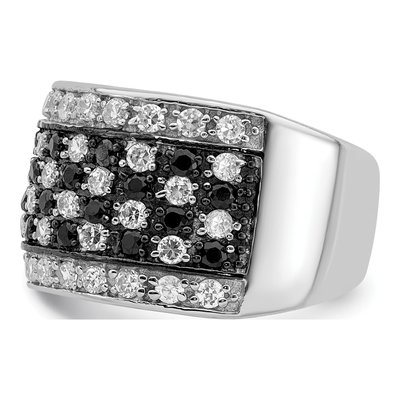 Sterling Silver CZ Checkerboard Ring – view 5