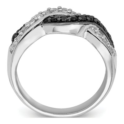 Sterling Silver CZ Wavy Ring – view 3