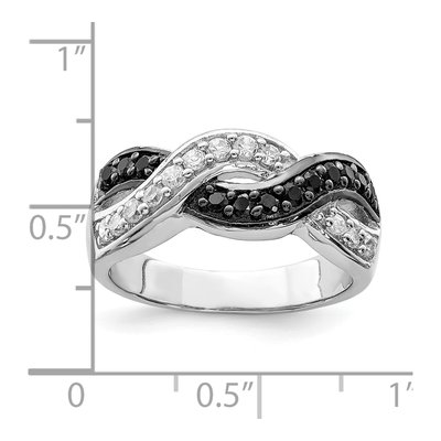 Sterling Silver CZ Wavy Ring – view 4