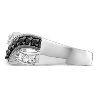Sterling Silver CZ Wavy Ring – view 5