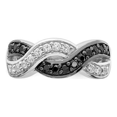Sterling Silver CZ Wavy Ring – view 6