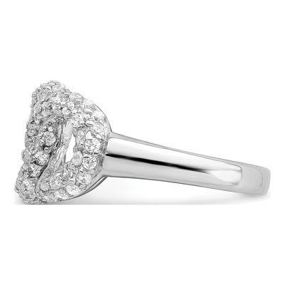 Sterling Silver CZ Three Interlocking Circles Ring – view 4