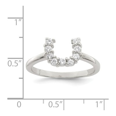 Sterling Silver CZ U-Shaped Ring – view 4