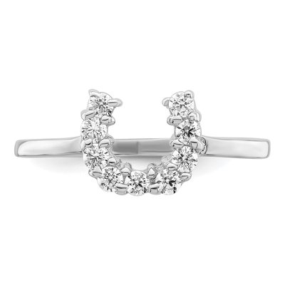 Sterling Silver CZ U-Shaped Ring – view 6