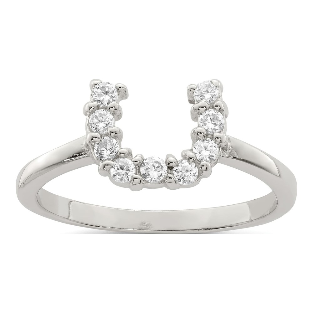 Sterling Silver CZ U-Shaped Ring