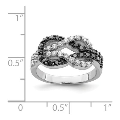 Sterling Silver CZ Love Knot Ring – view 4