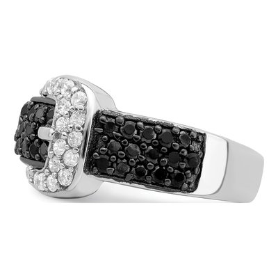 Sterling Silver CZ Buckle Ring – view 4