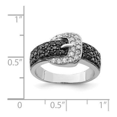 Sterling Silver CZ Buckle Ring – view 5