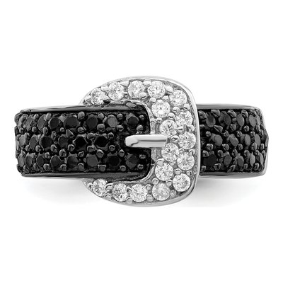 Sterling Silver CZ Buckle Ring – view 6
