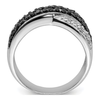Sterling Silver CZ Crossed Ring – view 3
