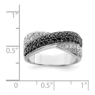 Sterling Silver CZ Crossed Ring – view 4