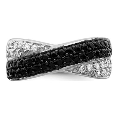 Sterling Silver CZ Crossed Ring – view 6