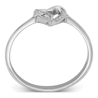 Sterling Silver Diamond Heart Ring – view 3