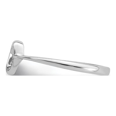 Sterling Silver Diamond Heart Ring – view 4