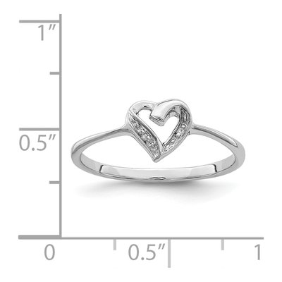 Sterling Silver Diamond Heart Ring – view 5