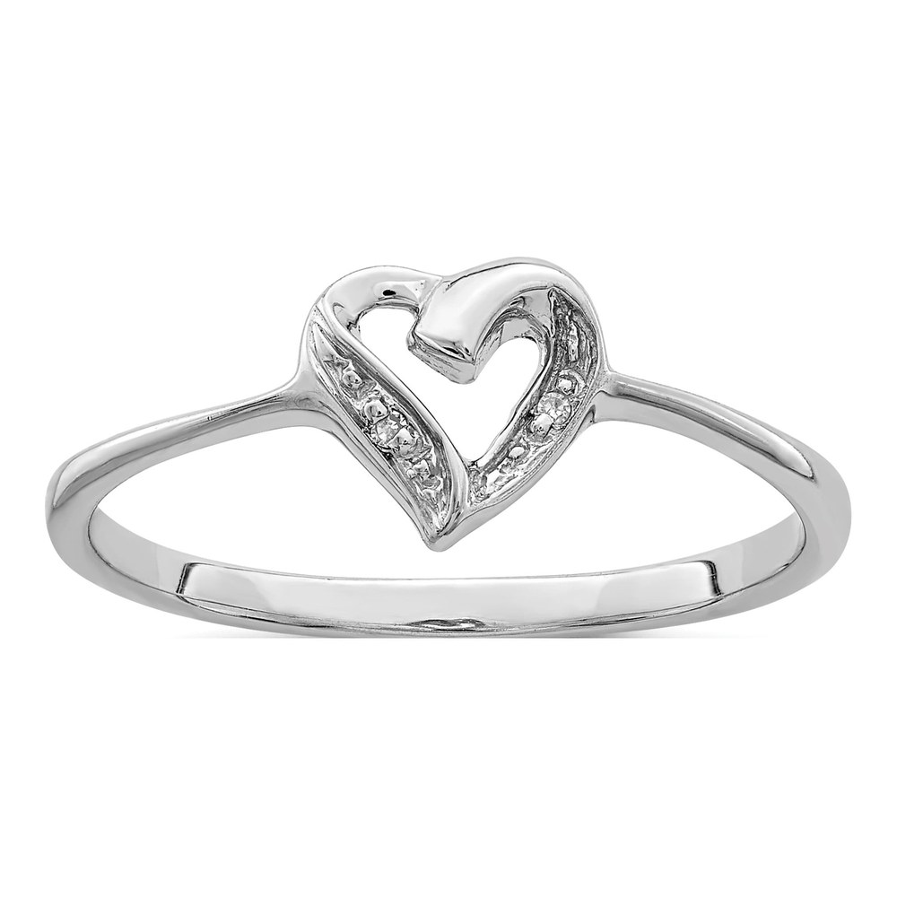 Sterling Silver Diamond Heart Ring