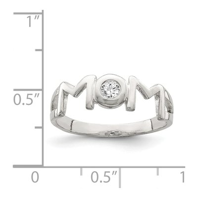 Sterling Silver CZ Mom Ring – view 5