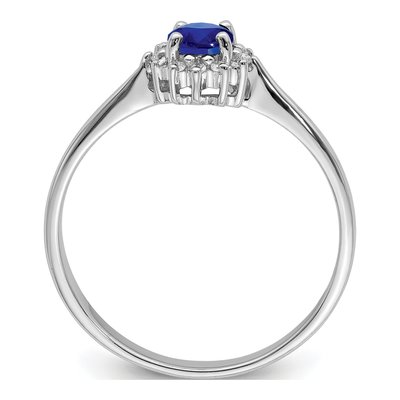 Sterling Silver Sapphire & Diamond Ring – view 3