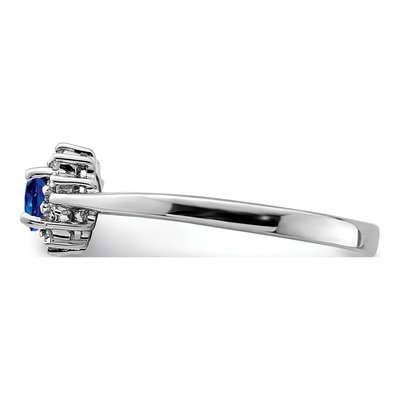 Sterling Silver Sapphire & Diamond Ring – view 4