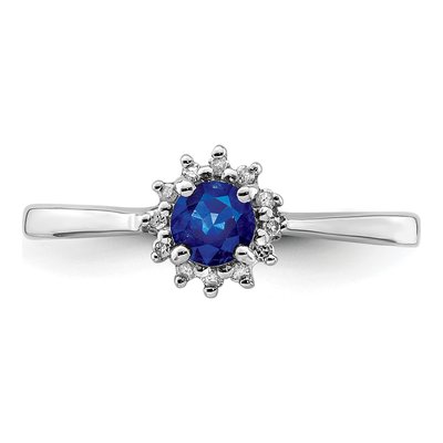 Sterling Silver Sapphire & Diamond Ring – view 6