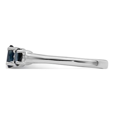 Sterling Silver Sapphire & Diamond Oval Ring – view 4