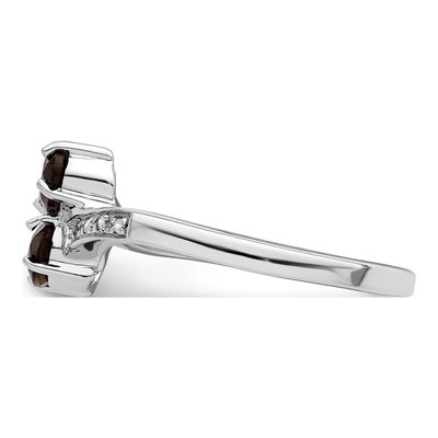 Sterling Silver Smoky Quartz & Diamond Ring – view 4