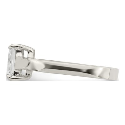 Sterling Silver CZ Emerald-Cut Solitaire Engagement Ring – view 5