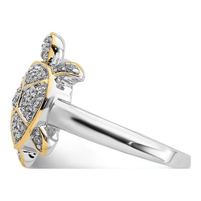 Sterling Silver CZ Turtle Ring – view 5