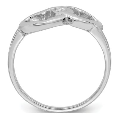 Sterling Silver Diamond Intertwined Heart Ring – view 3