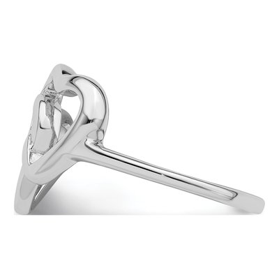 Sterling Silver Diamond Intertwined Heart Ring – view 4