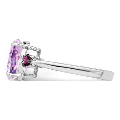 Sterling Silver Rose de France Amethyst Ring – view 4