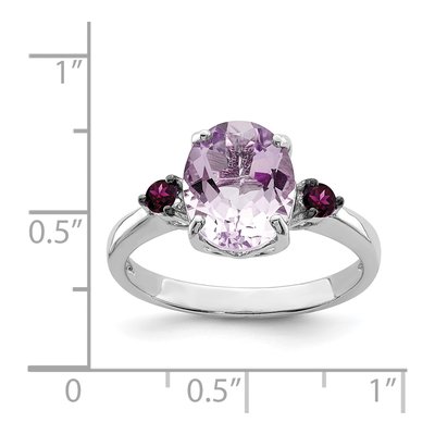 Sterling Silver Rose de France Amethyst Ring – view 6