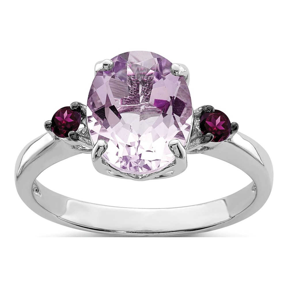 Sterling Silver Rose de France Amethyst Ring