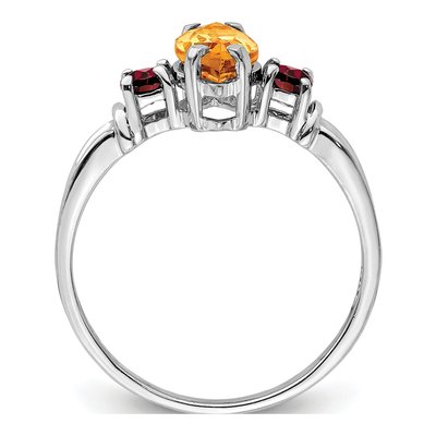 Sterling Silver Citrine & Garnet Ring – view 3