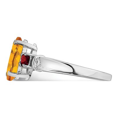 Sterling Silver Citrine & Garnet Ring – view 5