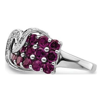 Sterling Silver 1/15 ct tw Rhodolite Garnet & Diamond Ring – view 5