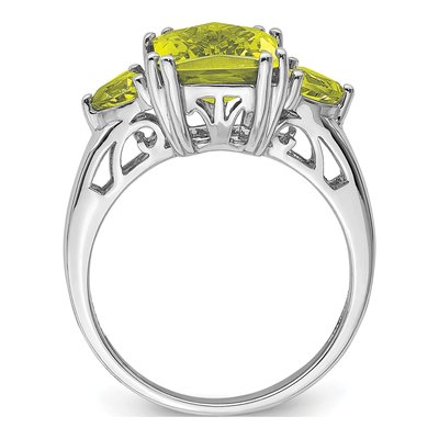 Sterling Silver Lemon Quartz Checker-Cut Lemon Ring – view 2