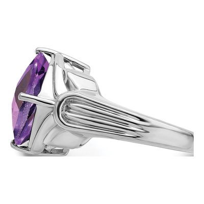 Sterling Silver Amethyst Checker-Cut Ring – view 4