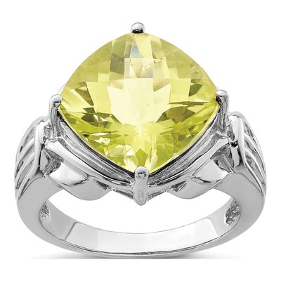 Sterling Silver Lemon Quartz Lemon Ring