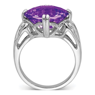 Sterling Silver Amethyst Checkerboard Ring – view 2
