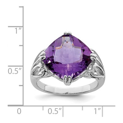 Sterling Silver Amethyst Checkerboard Ring – view 3