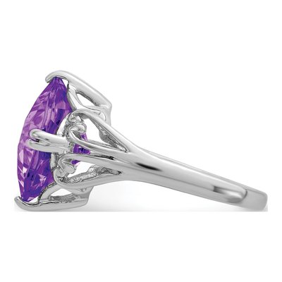 Sterling Silver Amethyst Checkerboard Ring – view 4