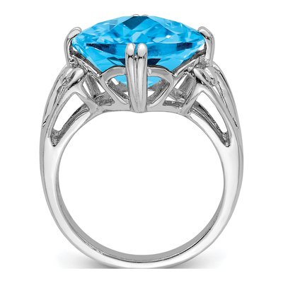 Sterling Silver Swiss Blue Topaz Checkerboard Ring – view 2