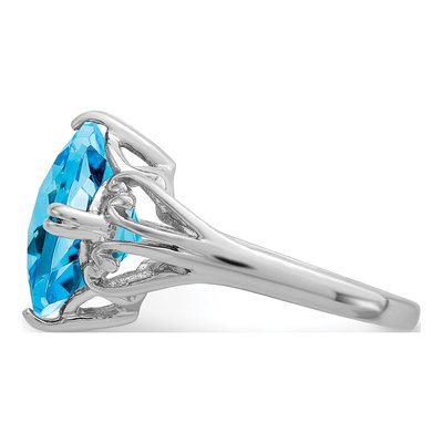 Sterling Silver Swiss Blue Topaz Checkerboard Ring – view 4