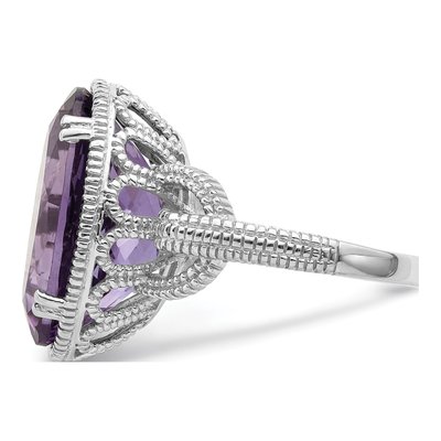 Sterling Silver Amethyst Oval Ring – view 4