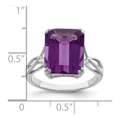 Sterling Silver Amethyst Octagon Ring – view 3