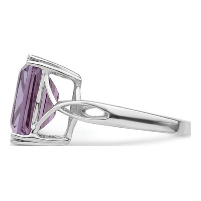 Sterling Silver Amethyst Octagon Ring – view 4